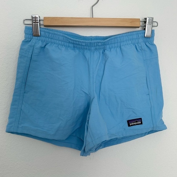 Patagonia Baggies Shorts Blue Elastic Waist Regular Fit Size Large Girls - Picture 1 of 6